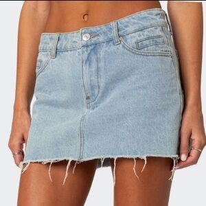 Edikted Jessie Denim Mini Skirt
